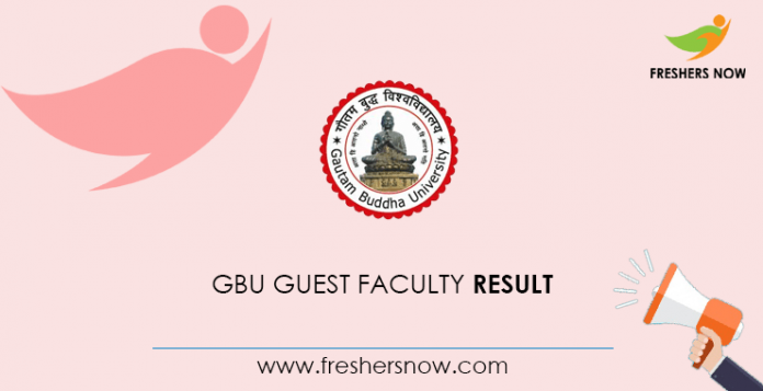 GBU Guest Faculty Result