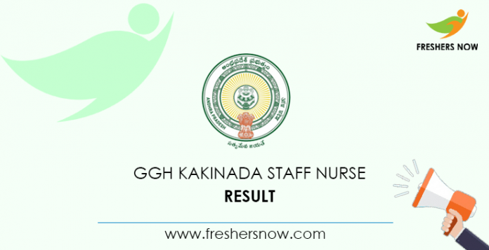 GGH Kakinada Staff Nurse Result