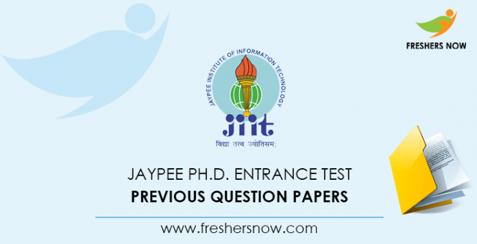 JAYPEE Ph. D. Entrance Test Previous Question Papers
