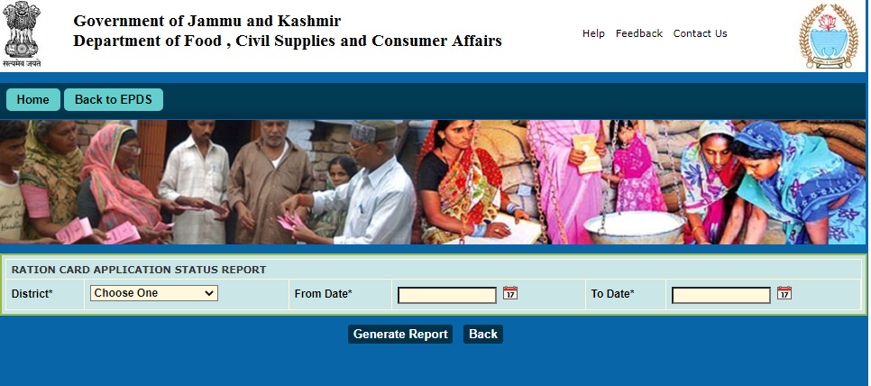 Ration Card Application Status Report