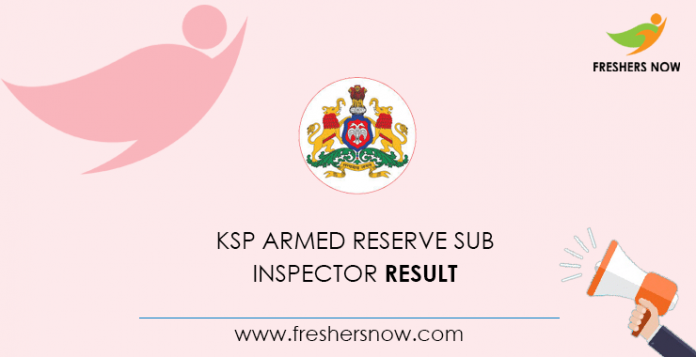 KSP Armed Reserve Sub Inspector Result
