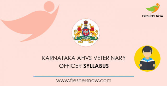 Karnataka AHVS Veterinary Officer Syllabus 2020