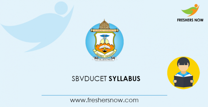 SBVDUCET Syllabus