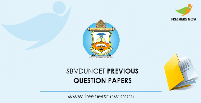 SBVDUNCET Previous Question Papers