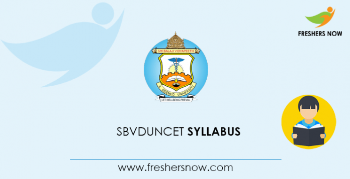 SBVDUNCET Syllabus