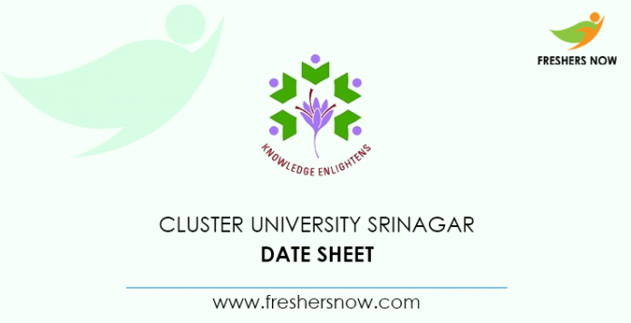 Cluster University Srinagar Date Sheet
