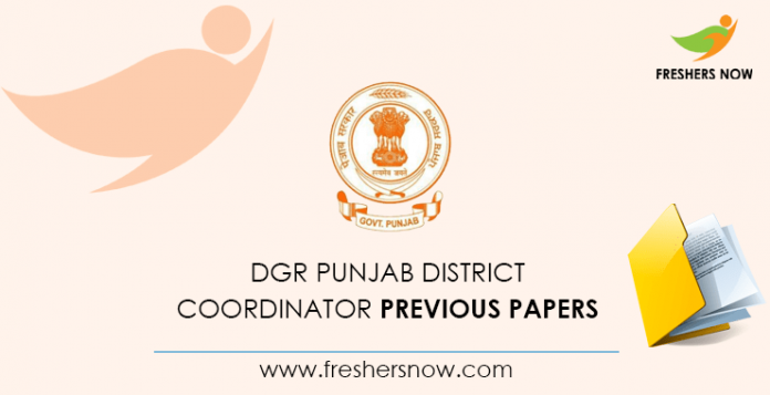 DGR Punjab District Coordinator Previous Question Papers