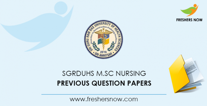 SGRDUHS M.Sc Nursing Previous Question Papers