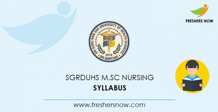 SGRDUHS M.Sc Nursing Syllabus