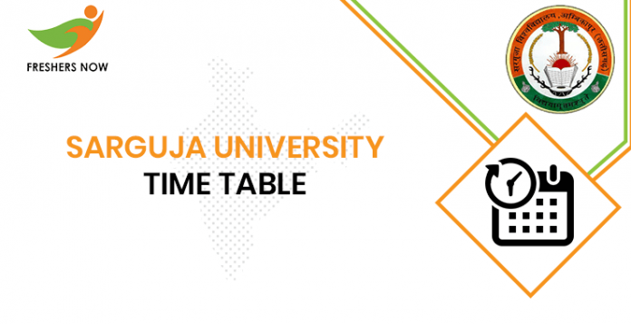 Sarguja University Time Table