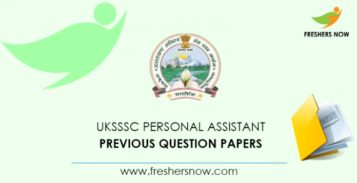 UKSSSC Personal Assistant Previous Question Papers
