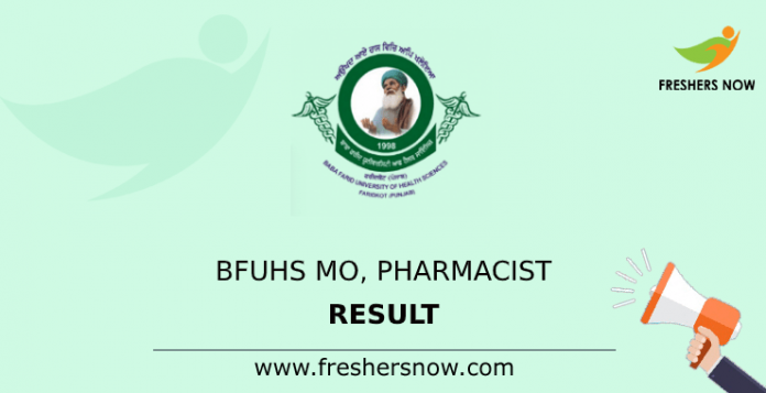 BFUHS MO, Pharmacist Result