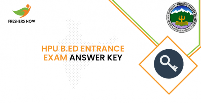 HPU B.Ed Entrance Exam Answer Key