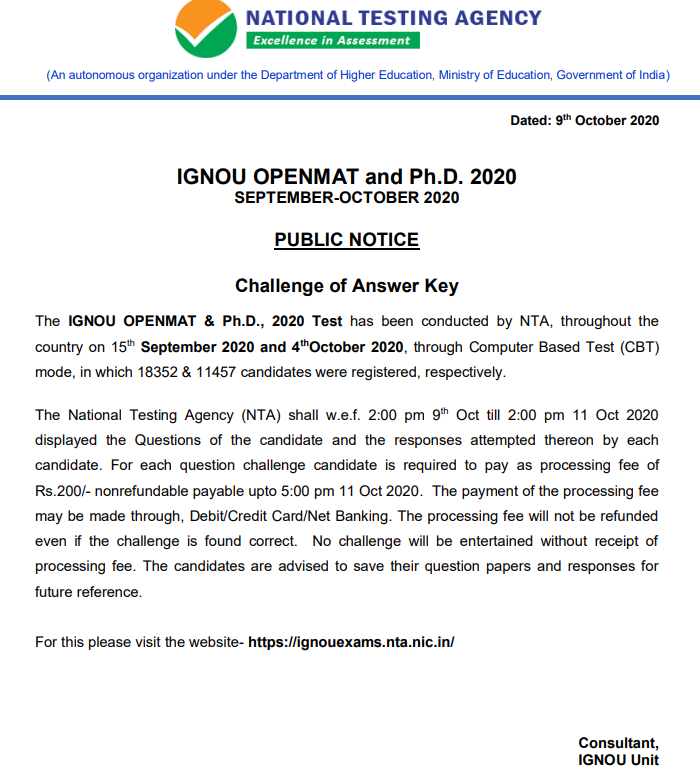 Ignou Openmat Xlvii Answer Key 2020 Pdf Out Challenge Key