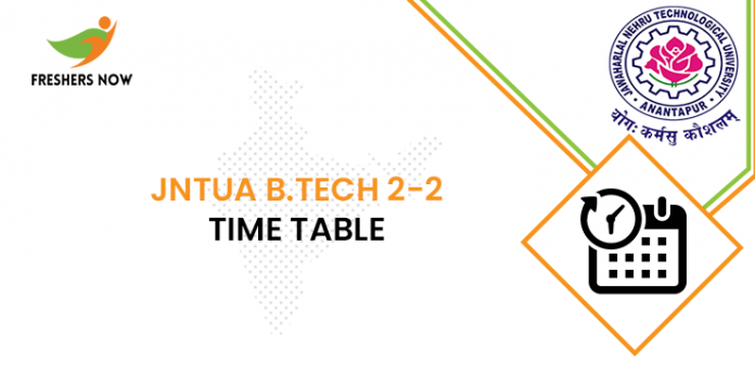 JNTUA B Tech 2-2 Time Table