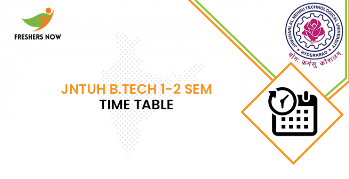 JNTUH B.Tech 1-2 Sem Time Table