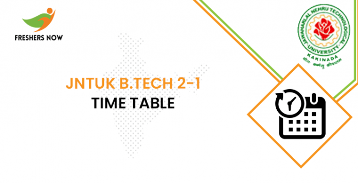 JNTUK B Tech 2-1 Time Table