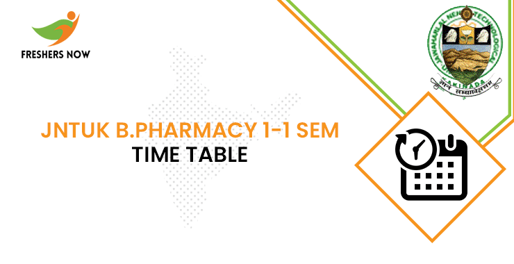 JNTUK B.Pharmacy 1 1 Sem Time Table 2022 PDF Out PCI R16 R13