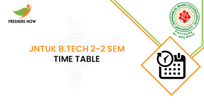 JNTUK B.Tech 2-2 Sem Time Table