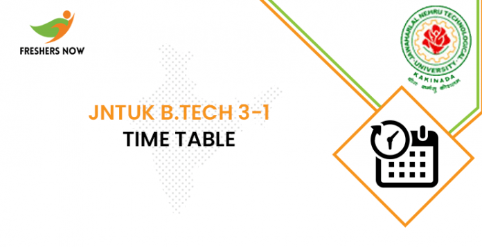 JNTUK B.Tech 3-1 Time Table