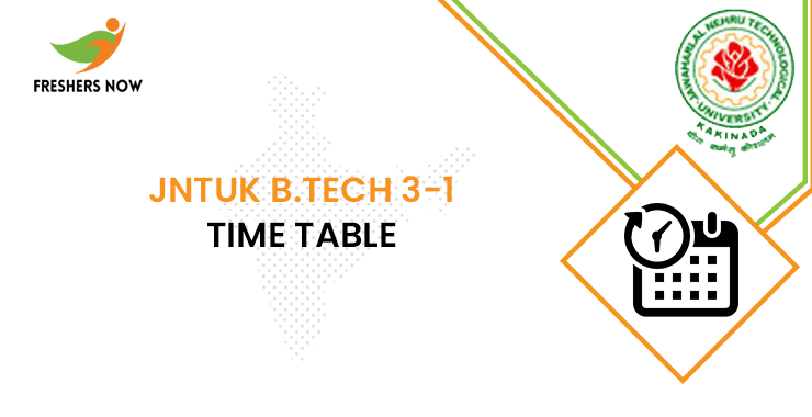 JNTUK B.Tech 3 1 Supply Time Table 2022 Out R19 R16 R13 R10