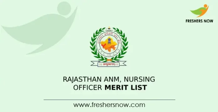 Rajasthan ANM, Nursing Officer Merit Lis