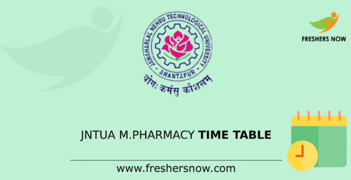 JNTUA M.Pharmacy Time Table