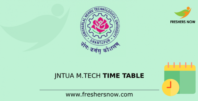 JNTUA M.Tech Time Table