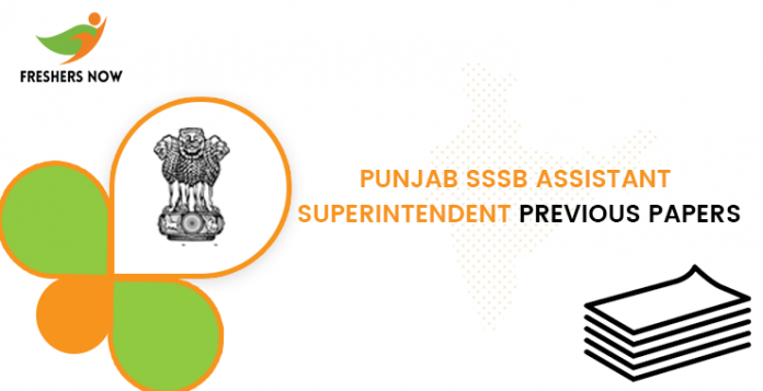 Punjab SSSB Assistant Superintendent Previous Question Papers