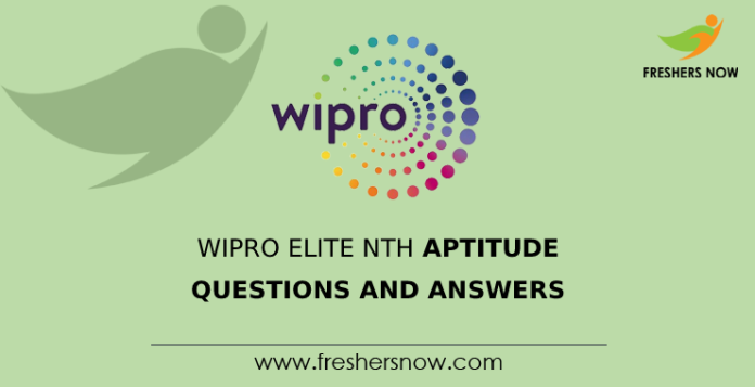 Wipro Elite NTH Aptitude Quesitons and Answers