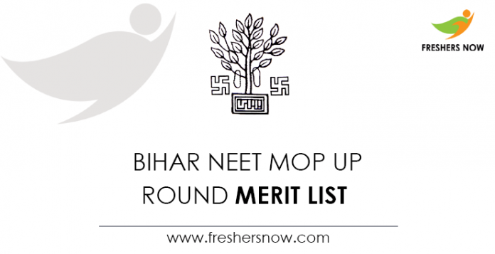 Bihar NEET Mop Up Round Merit List