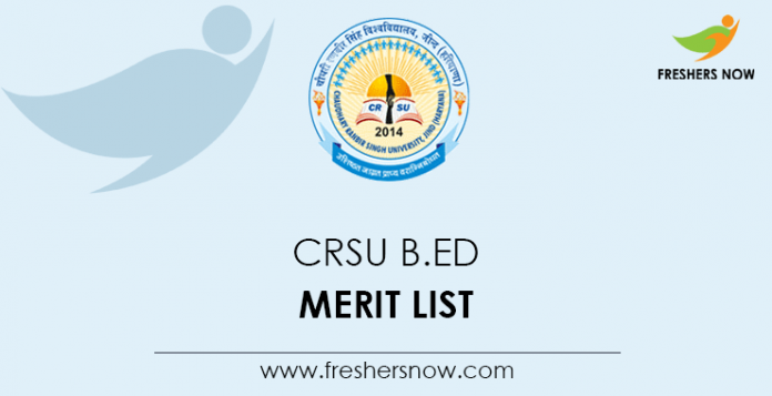 CRSU B.Ed Merit List