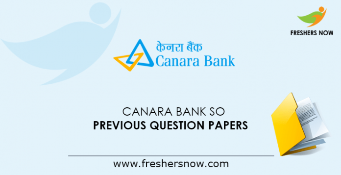Canara Bank SO Previous Question Papers