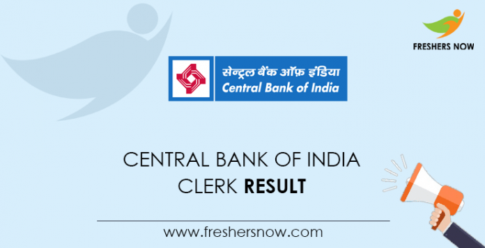 Central Bank of India Clerk Result
