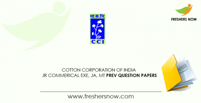 Cotton Corporation of India JCE Previous Question Papers
