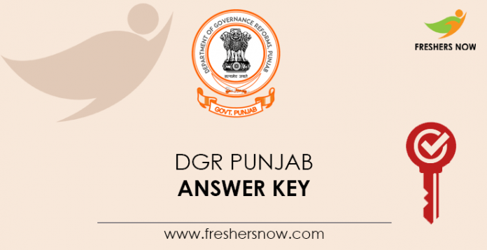 DGR Punjab Answer Key 2020 PDF - Technical Assistant, AM, SM, SSM