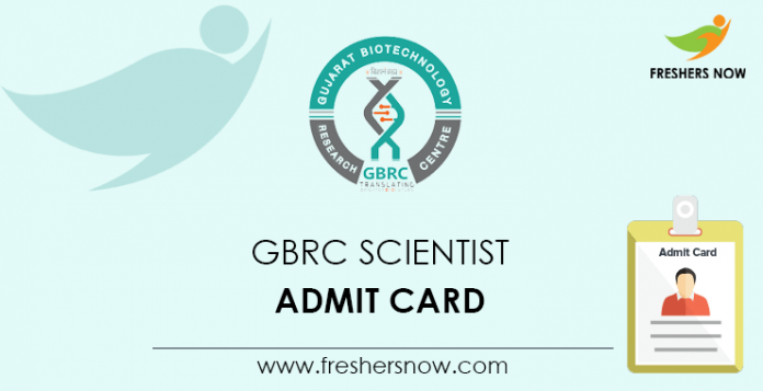 GBRC Scientist Admit Card