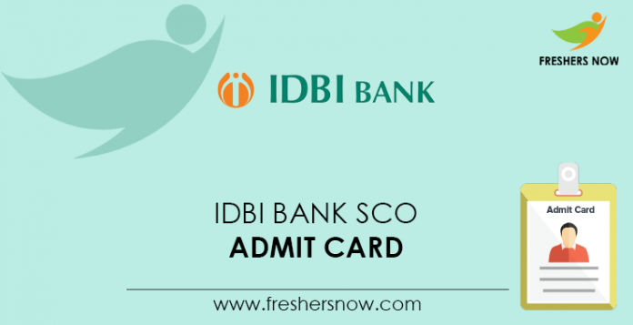 IDBI Bank SCO Admit Card