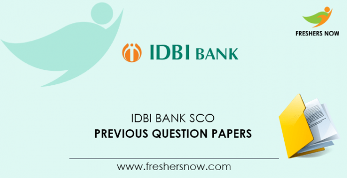 IDBI Bank SCO Previous Question Papers
