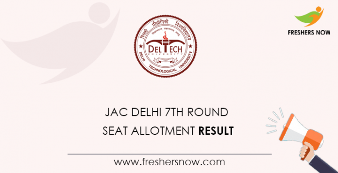 JAC Delhi 7th Round Seat Allotment Result