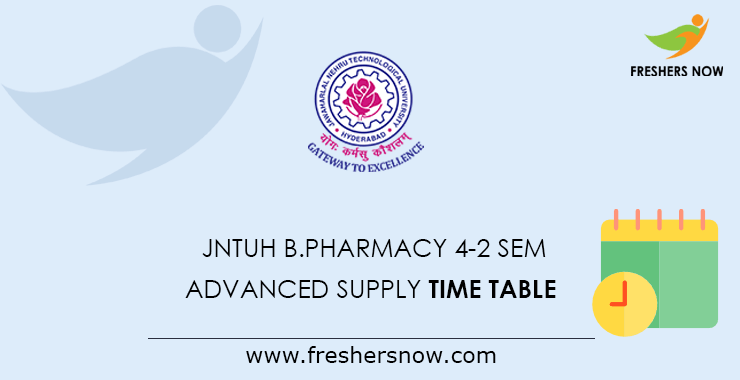 JNTUH B.Pharmacy 4 2 Sem Advanced Supply Time Table 2021 PDF