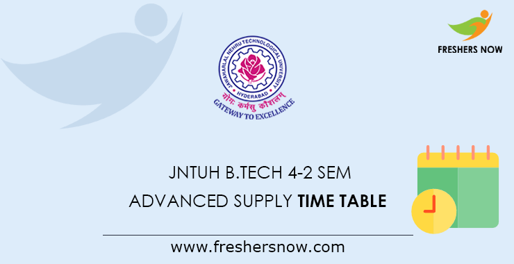 JNTUH B.Tech 4 2 Sem Advanced Supply Time Table 2021 PDF Out