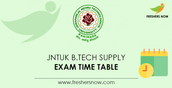 JNTUK B.Tech Supply Exam Time Table