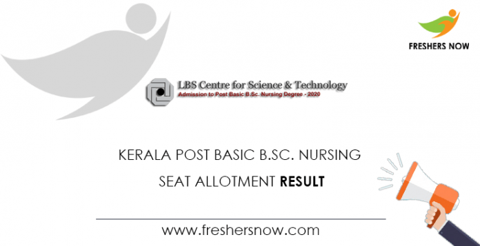 Kerala Post Basic B.Sc. Nursing Seat Allotment Result