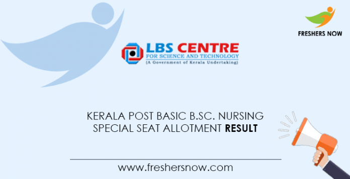 Kerala Post Basic B.Sc. Nursing Special Allotment Result