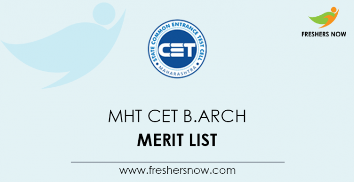 MHT CET B.Arch Merit List