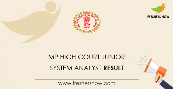 MP High Court Junior System Analyst Result