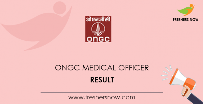 ONGC Medical Officer Result