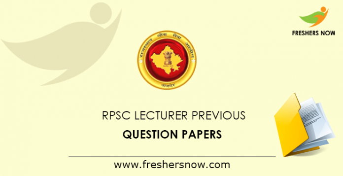 RPSC Lecturer Previous Question Papers