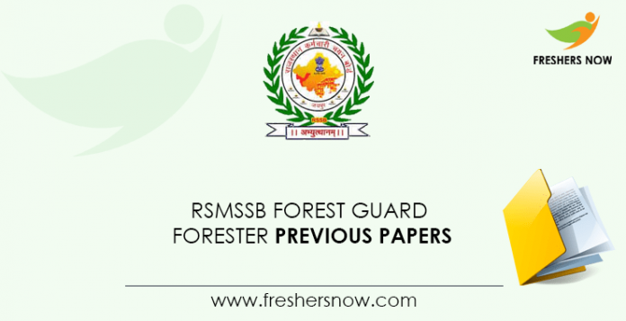 RSMSSB Forest Guard, Forester Previous Question Papers